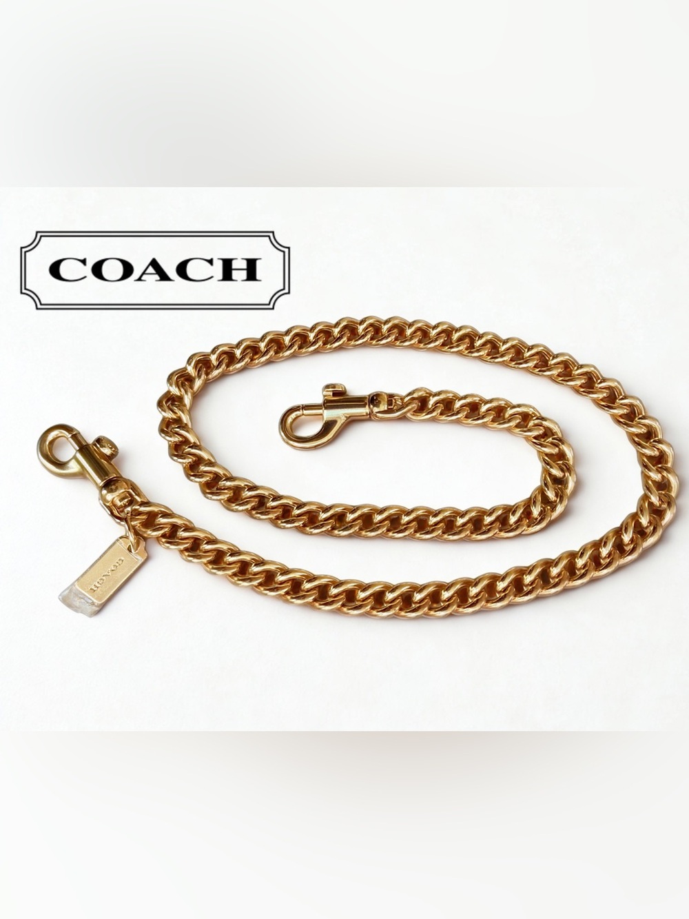 NWOT Coach Gold Chunky Curb Chain Strap Replacement ~23" Unused